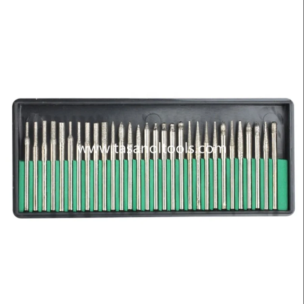 Diamond Burs Set of 30pcs Titanium