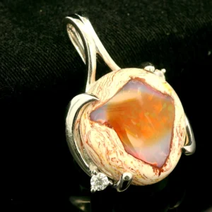 Stunning Opal Pendant with Silver Setting