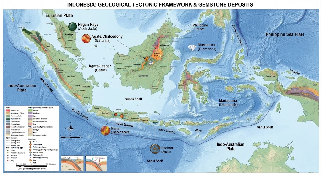 Gemstone location map indonesia