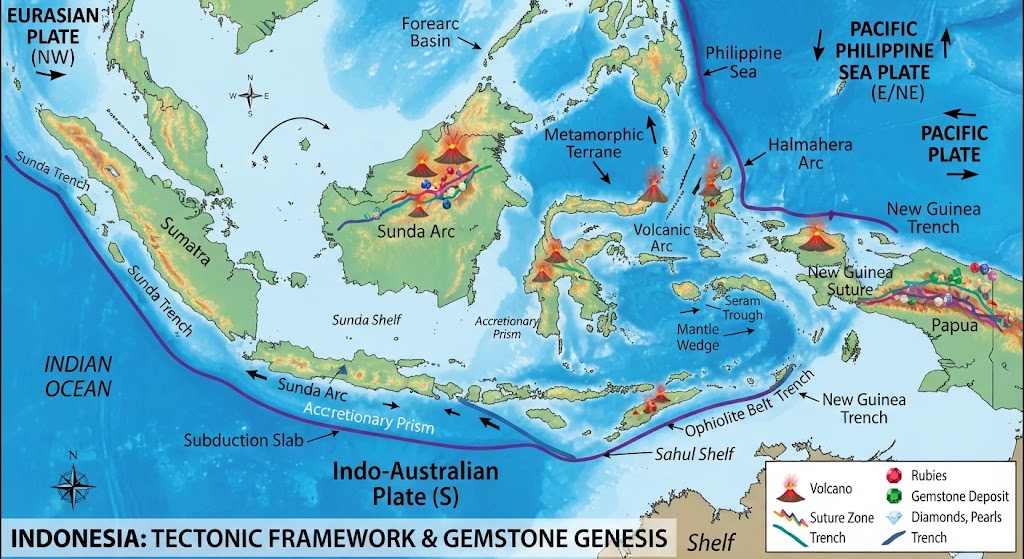 indonesia Gemstone Guide Map